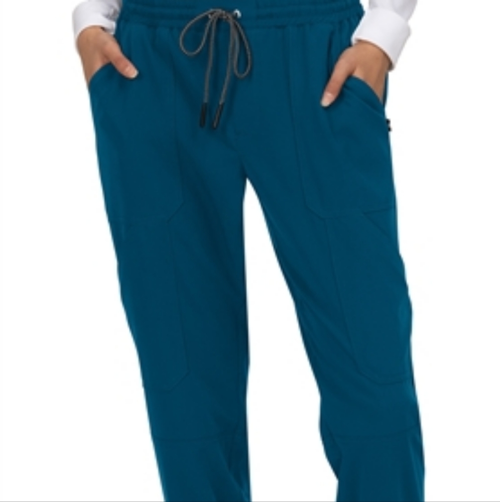 Koi Next Gen Good Vibes jogger scrub pants, medium, Caribbean blue